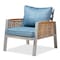 Baxton Studio Nicholson Modern Blue Fabric and Grey Metal with Brown Rattan 4-PC Outdoor Patio Lounge Set 183-11756-Zoro - alternate 7
